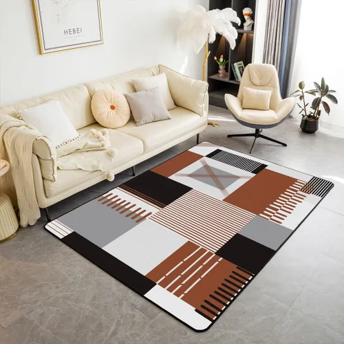 Miniatura 36 de jejeloiu Alfombra de decoración de mármol negro y dorado, alfombra para sala de estar, dormitorio, para niños, niñas, adolescentes, decoración