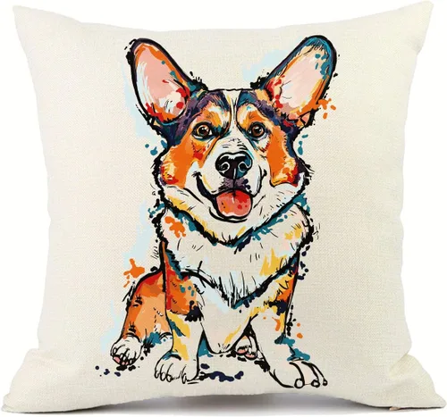 Miniatura 15 de Fundas de almohada con diseño de perro. fundas de cojín de algodón y lino para decorar hogares sofá de 18 x 18 pulgadas Pit Bull-m