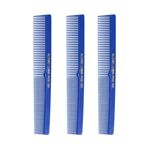 Miniatura 10 de Allegro Combs Peines de corte para peluqueros 420, peine para barba, bigote, para hombres, mujeres, niños pequeños, trenzados, separación del Gris