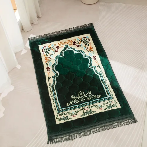 Miniatura 2 de Alfombra de oración musulmana con cuentas de oración Tasbih, suave y grande para oración islámica mate, alfombrilla de oración islámica acolchada