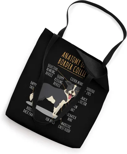 Miniatura 2 de Funny Anatomy Of A Border Collie Intelligent Dog Breed Bolsa de mano