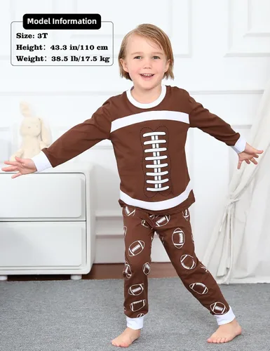 Miniatura 2 de A&J DESIGN Pijamas deportivas de algodón para niños de 2 a 14 años, conjunto de pijama de 2 piezas