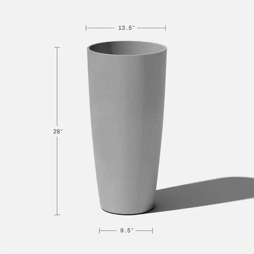 Miniatura 9 de Veradek Mason Series Vega Planter - Maceta redonda alta para interiores o exteriores, porche/patio Hecha de compuesto de plástico y piedra