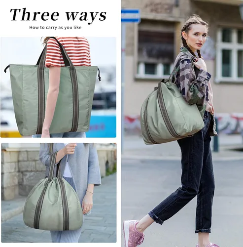 Miniatura 3 de ecosmile Bolsa de gimnasio con cordón y cordón para mujer bolsa de gimnasio impermeable para gimnasio
