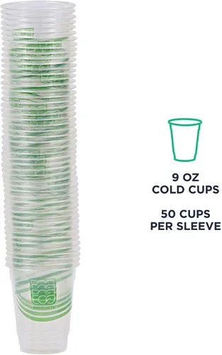 Miniatura 8 de ECO PRODUCTS GreenStripe - Vasos fríos transparentes de 9 onzas, vasos desechables de ácido poliláctico (PLA) a base de plantas para agua, jugo