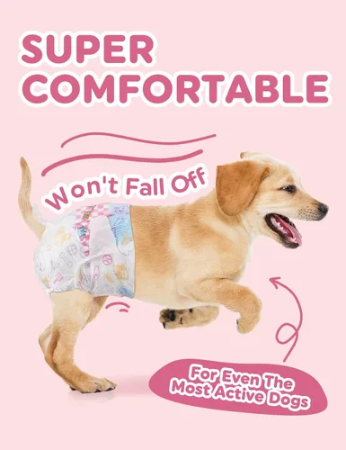 Miniatura 6 de Dono Pañales desechables para perras, 48 unidades, pañales desechables para perros hembras con indicador de humedad, pañales súper absorbentes