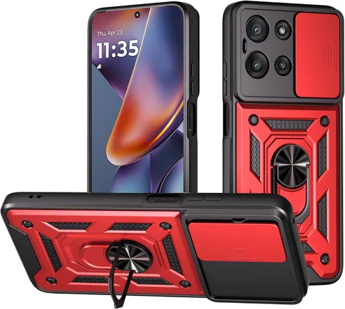 Miniatura 22 de Funda para Motorola Moto G 5G 2024 con protector de pantalla, funda protectora con protector de cámara, funda protectora con función atril para Moto