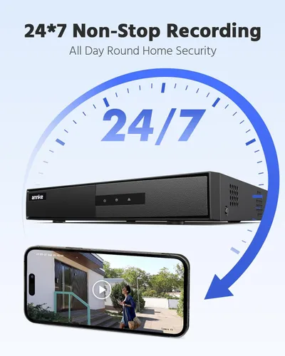 Miniatura 7 de ANNKE DVR de 8 canales para cámara de seguridad, 3K Lite híbrido 5 en 1 CCTV grabadora de video digital, compatible con cámaras analógicas