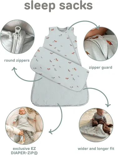 Miniatura 4 de GUNAMUNA Saco de dormir de manga larga para bebés, bolsas de dormir vestibles, rayón suave, 1.0 TOG, esenciales para recién nacidos Ganso