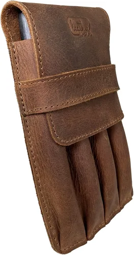 Miniatura 4 de Portalápices, estuche para lápices, soporte de estilo minimalista, almacenamiento clásico, cuero de grano completo, hecho a mano, marrón bourbon