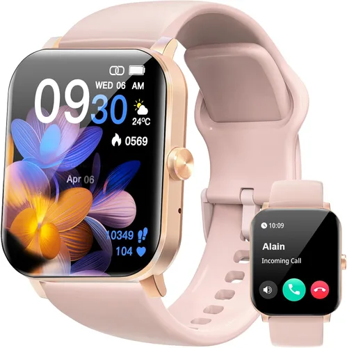 Reloj inteligente, relojes inteligentes para hombres y mujeres, rastreador de actividad física HD de 1.85 pulgadas (rosa)
