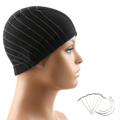 Miniatura 7 de Bella Hair Gorra de cúpula de mapa para pelucas de encaje frontal, gorra de malla elástica con banda elástica ancha para hacer pelucas, perfecta