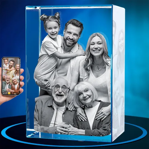 Miniatura 22 de ArtPix - Foto de cristal 3D, regalos personalizados para papá, mujeres, esposa, abuelo, gran regalo personalizado con tu propia foto, grabado en 3D