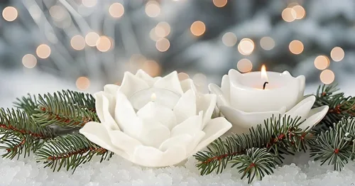 Miniatura 3 de Cerámica Lotus Petals Style Flower Candle Holder Tea Lights Holder Hogar & Decoración de mesa (blanco)