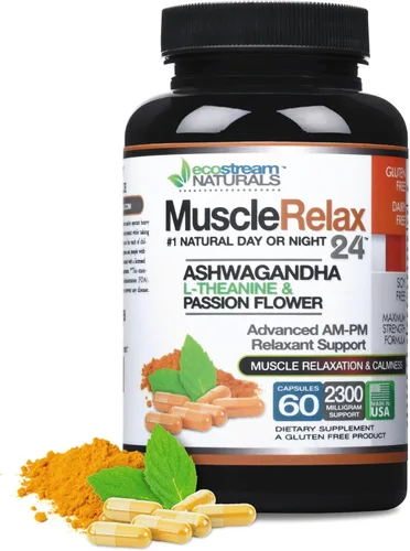 Relaxant - Muscle Relax 24/7 - Cápsulas grandes de 2,300 miligramos para uso diurno/nocturno, soporte máximo de fuerza, con valeriana, flor de la