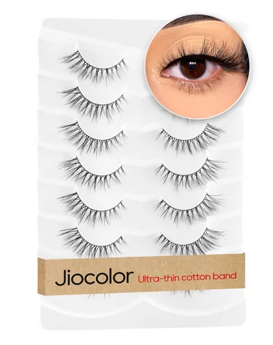 Miniatura 7 de Jiocolor Pestañas postizas de aspecto natural, con diseño de zorro, pestañas postizas de ojo de gato, pestañas postizas suaves de visón, paquete