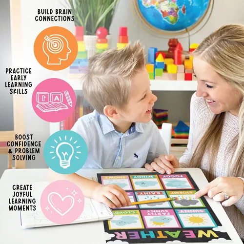 Miniatura 8 de Hadley Designs 16 pósteres educativos para decoración del aula, carteles educativos de pizarra para niños de 1 a 3 años, póster de aprendizaje
