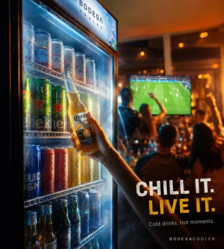 Miniatura 6 de BODEGA BODEGACOOLER Refrigerador Comercial Exhibidor de 9 Pies Cúbicos, Refrigerador Comercial Grande Negro con Puerta de Vidrio, Luz LED/Cerradura