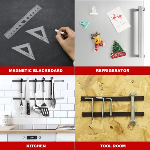 Miniatura 5 de Cinta magnética, rollo de tiras de cinta magnética flexible (1/2 pulgadas de ancho x 18 pies de largo) con fuerte respaldo adhesivo 3M, perfecto