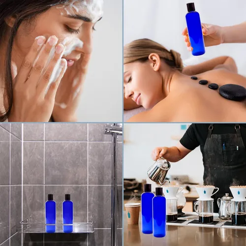 Miniatura 5 de Botellas flexibles de plástico vacías con tapa de pulso (paquete de 6), envases sin bisfenol A para champú, cremas, lociones, jabón líquido