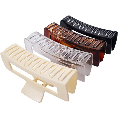 Paquete de 4 pinzas para cabello extra grandes para mujeres, pinzas brillantes de sujeción fuerte de 5 pulgadas para cabello grueso y largo, clips