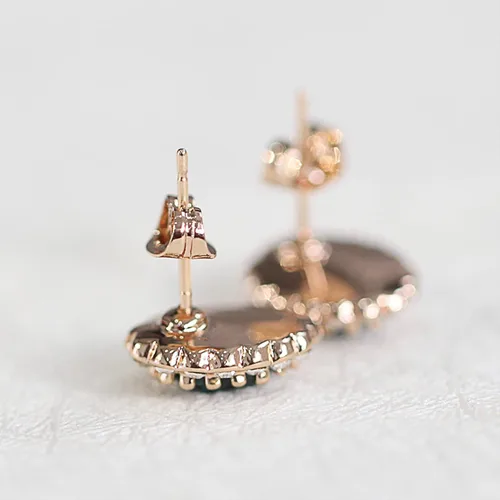 Miniatura 7 de Aretes de cristal Swarovski chapados en oro con forma ovalada y circonita cúbica transparente, joyería de moda para mujer