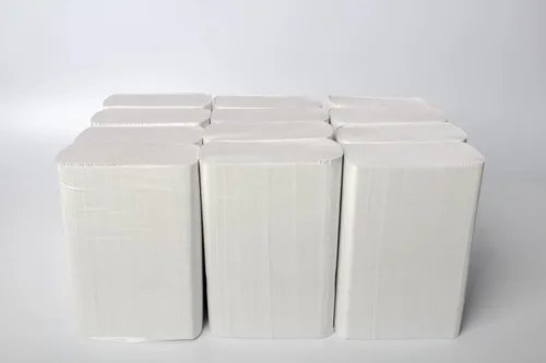 Miniatura 7 de Karat Toallas de papel multipliegues, absorbentes y resistentes, 334 hojas x 12 paquetes, fibras recicladas Blanco