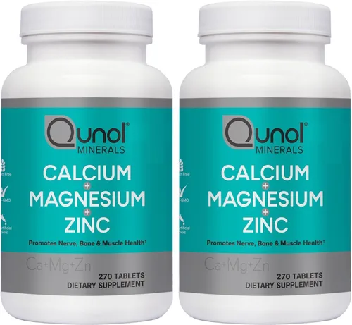 Miniatura 7 de Qunol Tabletas de calcio 3 en 1 con calcio, magnesio y zinc para apoyo inmunológico, suplemento de salud ósea, nerviosa y muscular, 270