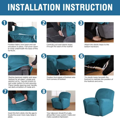 Miniatura 6 de H.VERSAILTEX 1 Pieza Funda para Sillón Reclinable de Terciopelo Fundas Deslizantes para Sillón Reclinable Fundas Deslizantes para Sillón Reclinable