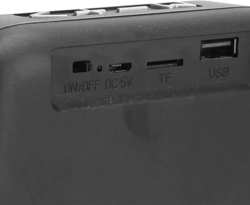 Miniatura 8 de Altavoz Bluetooth4.2, subwoofer estéreo de sonido de alta fidelidad, reproductor de música portátil USB, con radio FM, llamadas de manos, para Negro