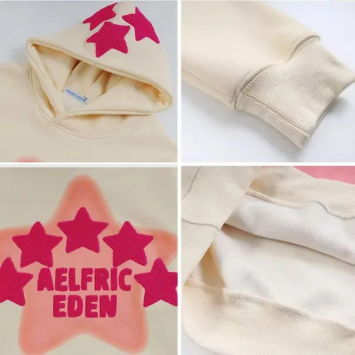 Miniatura 5 de Aelfric Eden Sudadera con capucha con estampado de estrellas, ropa urbana, tendencia causal, holgada, de gran tamaño, sudadera con capucha