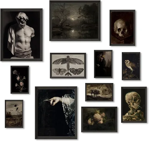 GIFTSFARM Decoración de Habitación Dark Academia, Póster de Arte de Pared Gótico, Collage Estético Grunge, Estética Witchy, Pósteres Vintage
