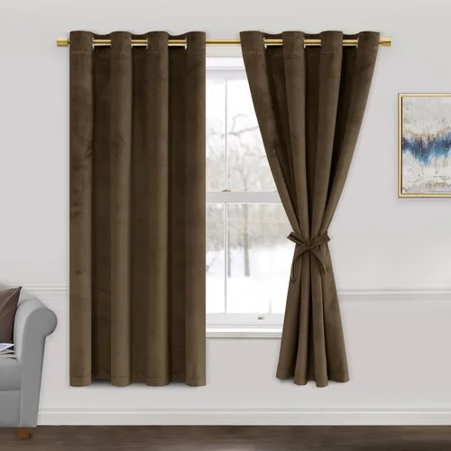 Miniatura 67 de JIUZHEN - Cortinas de terciopelo gris de 63 pulgadas opacas para sala de estar - Cortinas gruesas de terciopelo con ojales para ventana