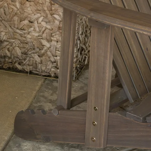 Miniatura 5 de Halley Adirondack silla reclinable de madera con reposapies, gris
