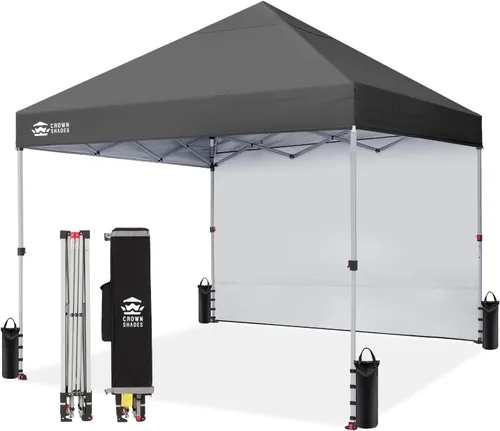 Miniatura 28 de CROWN SHADES - Toldo desplegable de 12 x 12 pulgadas con tela recubierta de color plata 150D, incluye 1 pared lateral extraíble, 4 cuerdas, 8