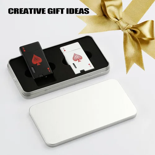 Miniatura 6 de Ace Classic Encendedor de Antorcha de Butano, Encendedor de Tarjeta Recargable con Doble Llama de Chorro y Ventana Visible, Regalo Ideal