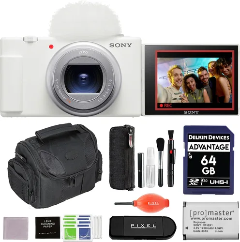 Miniatura 3 de Sony ZV-1 II - Paquete de cámara de vlog para creadores de contenido y vloggers (negro) con tarjeta SD de 64 GB, bolsa para dispositivos y más