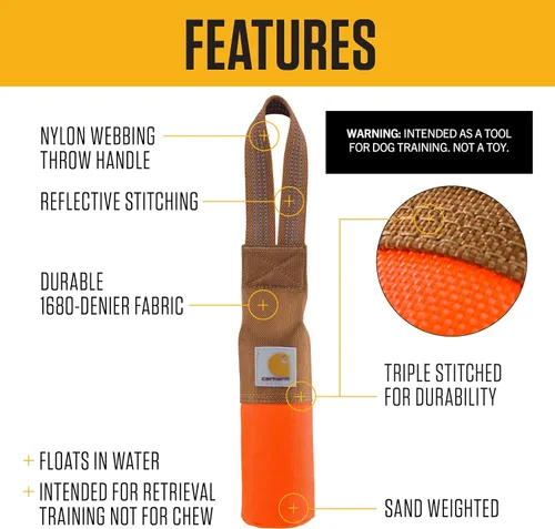 Miniatura 2 de Carhartt Herramienta de Entrenamiento para Mascotas, Bumper de Recuperación para Perros, Bumper de Entrenamiento de Lona de Pato de Nylon Resistente