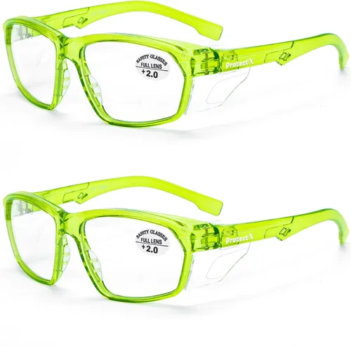Miniatura 45 de ProtectX Lentes de lectura elegantes para mujeres y hombres, antivaho y antiarañazos, protección UV, gafas de seguridad antiimpactos