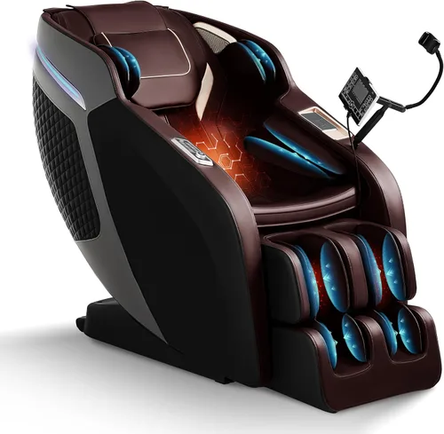 Miniatura 9 de Silla de masaje 4D de cuerpo completo de lujo, reclinable Shiatsu de gravedad cero SL-Track, 18 modos automáticos y 6 técnicas de masaje