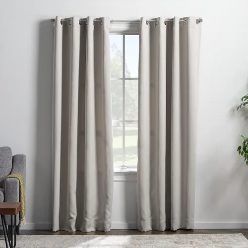 Miniatura 31 de Linenspa Juego de 2 paneles de cortinas opacas 85% - Cortinas negras de 84 pulgadas de largo, aislamiento térmico, reducción de ruido, esenciales