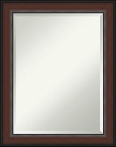 Miniatura 7 de Amanti Art Espejo de baño marrón para sobre el fregadero, espejo rectangular de tocador rectangular de nogal Harvard de 25 x 21 pulgadas, marco
