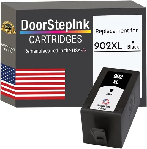DoorStepInk Recambios de cartucho de tinta remanufacturados en los Estados Unidos para HP 902XL 902 XL negro para impresoras HP OfficeJet 6950 6951
