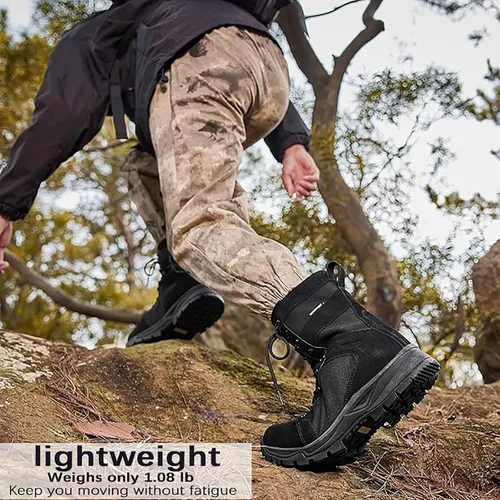 Miniatura 2 de Botas tácticas militares para hombre, ligeras, transpirables, botas de combate para senderismo, impermeables, de gamuza, botas de trabajo