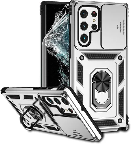 Miniatura 12 de Funda para Samsung Galaxy S22 Ultra con cubierta para lente de cámara, protector de pantalla HD, probado contra caídas de grado militar, soporte