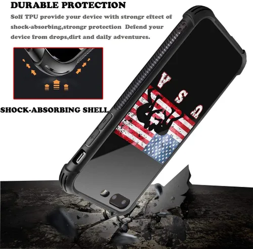 Miniatura 35 de Carcasa para iPhone 8 Plus, 9H de cristal templado para iPhone 7 Plus, para hombres y niños, diseño de patrón fresco a prueba de golpes, Grano