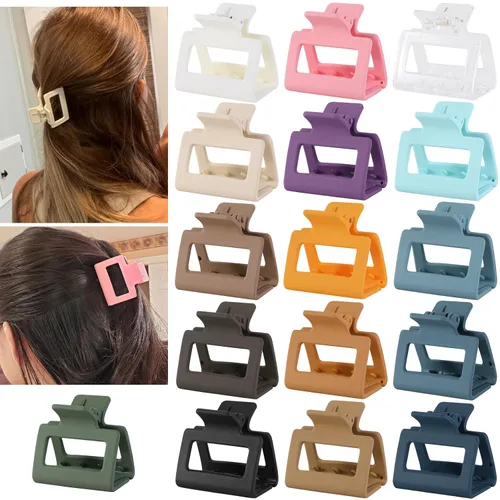 Miniatura 9 de Pinzas pequeñas para el cabello para mujeres y niñas, pinzas rectangulares medianas de 2 pulgadas para cabello fino/fino, mandíbula mate de sujeción