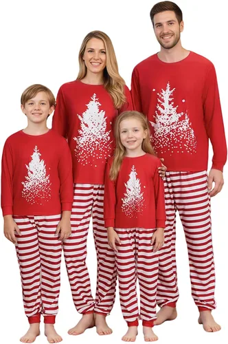 Miniatura 11 de OAKFashion Conjuntos de Pijamas Familiares de Navidad, Pijamas Familiares a Juego de Navidad Ropa de Dormir Pjs