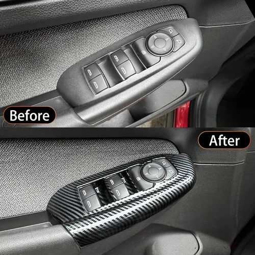 Miniatura 4 de YOUTOOCAR Panel de interruptor de ventana de puerta compatible con accesorios Chevy Trailblazer 2020-2025 (patrón de fibra de carbono)