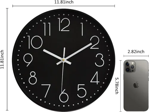 Miniatura 2 de Relojes de pared de cocina Preciser estilo vintage, reloj de pared sin tictac, funciona con pilas, cuarzo analógico, movimiento silencioso, reloj